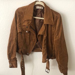 Tan corduroy cropped jacket